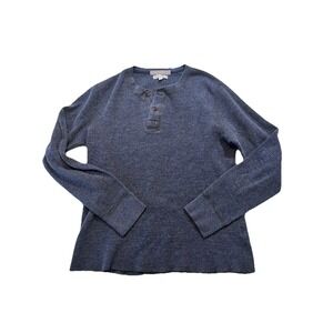 J. Crew x Wallace & Barnes Men's Waffle Henley in Blue - Size L